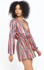 Wear Me Out Dress ~ Disco Rainbow Stripe(XS)