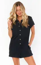 Range Romper ~ Washed Black