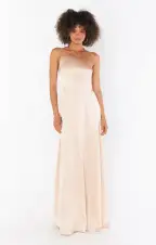 Shannon One Shoulder Dress ~ Champagne Luxe Satin(XXS)