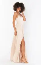 Shannon One Shoulder Dress ~ Champagne Luxe Satin(XXS)