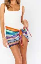 Lido Sarong ~ Colorful Crochet(S/M)