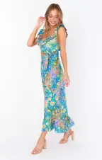 Alexis Midi Dress ~ Painterly Petals(XS)
