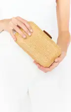 Norah Woven Clutch ~ Natural