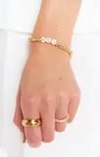 MOH Bracelet ~ Gold & White Beaded(OS)