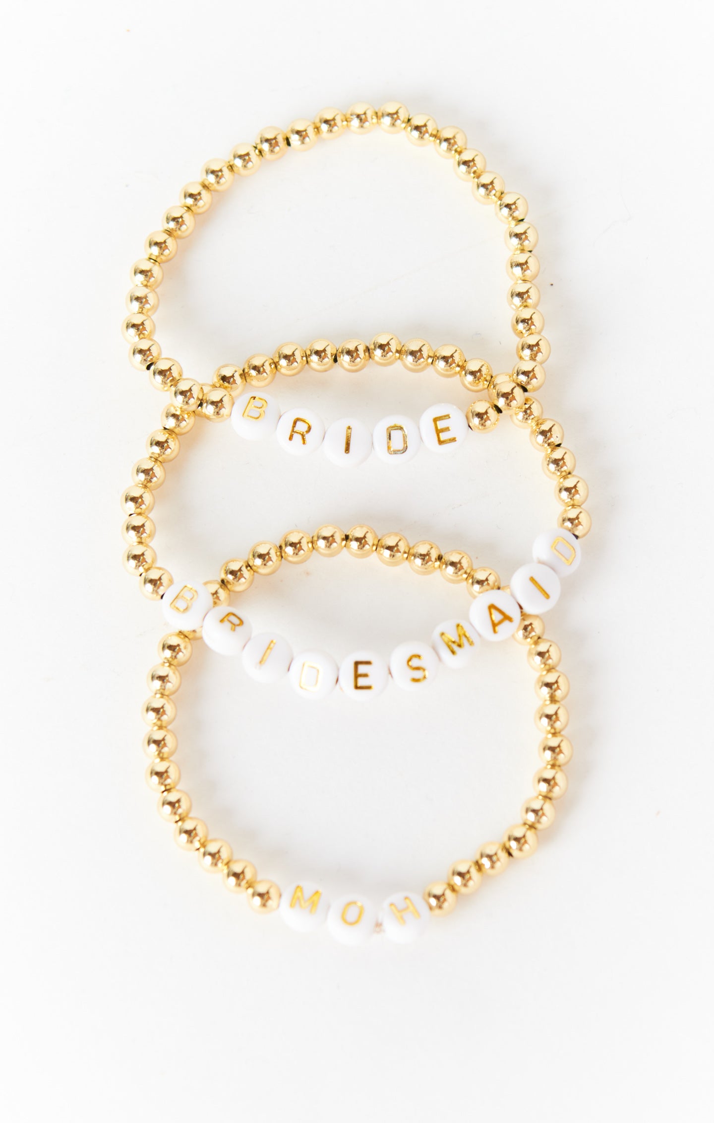 MOH Bracelet ~ Gold & White Beaded(OS)