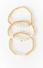 MOH Bracelet ~ Gold & White Beaded(OS)