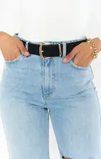 Selina Faux Suede Belt ~ Black