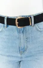 Selina Faux Suede Belt ~ Black(OS)