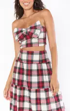 Bow Top ~ Winter Plaid