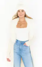 Loren Knitted Beanie Hat ~ Ivory(OS)