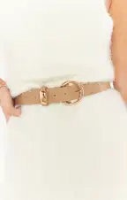 Lunar Snakeskin Belt ~ Taupe(OS)