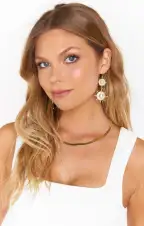 Sunburst Drop Earrings ~ Gold/Pearl(OS)