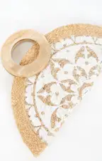 Nicola Straw Bag ~ Natural/White(OS)