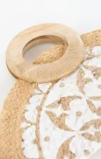 Nicola Straw Bag ~ Natural/White(OS)