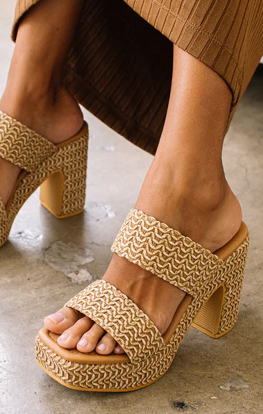 Matisse Gem Platform Heel ~ Cognac