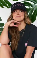Hot Mess Trucker Hat ~ Black & Hot Pink(OS)