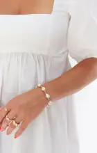 ALV Jewels Cocoa Bracelet ~ Ivory & Gold(OS)