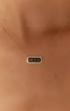 Rhinestone Ride or Die Necklace ~ 14K Gold Plated(OS)