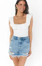 Rochelle Bodysuit ~ White Stretch