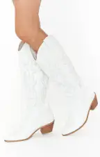 Billini Urson Cowboy Boots ~ White(6)