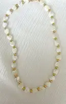 ALV Jewels Mother of Pearl Heart Necklace ~ Ivory(OS)