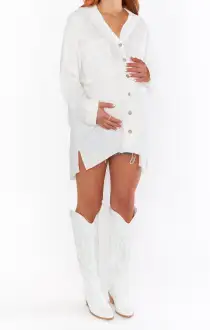 Johns Button Down Shirt ~ White Linen(XS)
