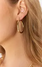 Luv AJ Chiara Tube Hoops ~ Gold