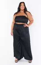 Tucker Top ~ Black Luxe Satin(XS)