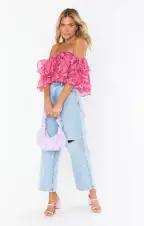 Rossella Ruffle Top ~ Candy Hearts Organza(XS)