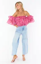 Rossella Ruffle Top ~ Candy Hearts Organza(XS)