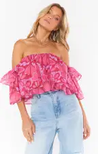 Rossella Ruffle Top ~ Candy Hearts Organza
