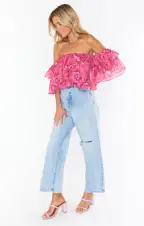 Rossella Ruffle Top ~ Candy Hearts Organza(XS)