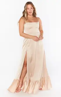 Clarissa Corset Dress ~ Champagne Luxe Satin(XXS)
