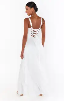 Clarissa Corset Dress ~ Ivory Luxe Satin(XXS)