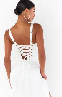Clarissa Corset Dress ~ Ivory Luxe Satin(XXS)