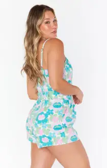 Sloane Romper ~ Blue Fresh Floral(XS)