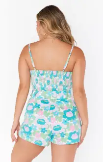 Sloane Romper ~ Blue Fresh Floral(XS)
