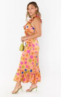 Lane Midi Dress ~ Poppin Poppy(XS)