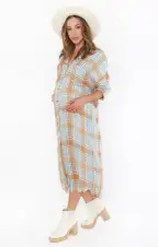 Leo Button Down Tunic ~ Georgetown Plaid(XS)
