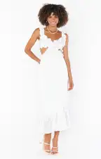 Lane Midi Dress ~ Ivory Luxe Satin(XS)