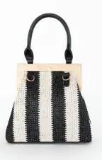 Saskia Stripe Bag ~ Black/Natural(OS)