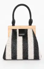 Saskia Stripe Bag ~ Black/Natural(OS)