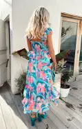 Reese Ruffle Dress ~ Hibiscus Punch Crinkle(XS)