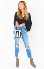 Saskia Stripe Bag ~ Black/Natural(OS)
