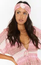 Imogen Headband ~ Pink Groovy Knit(OS)