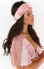 Imogen Headband ~ Pink Groovy Knit(OS)