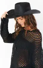 Lack of Color The Outlaw Cowboy Hat ~ Black(S)
