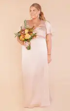 Rome Twist Gown ~ Champagne Luxe Satin(XXS)