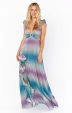Francie Ruffle Dress ~ Ombre Metallic Crinkle(XS)