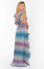 Francie Ruffle Dress ~ Ombre Metallic Crinkle(XS)